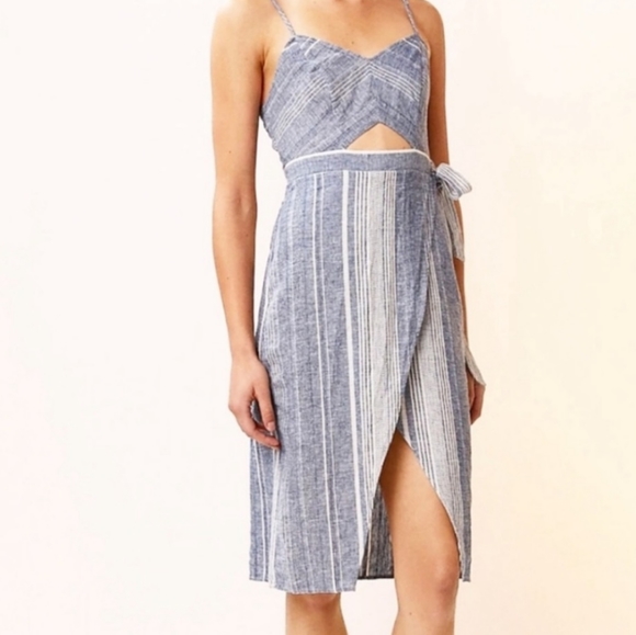 Express Dresses & Skirts - NWT Express Linen Chambray Striped Sheath Dress